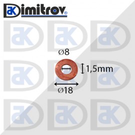 Дифтунга Ø  8 х Ø 18 х 1,5 mm медна